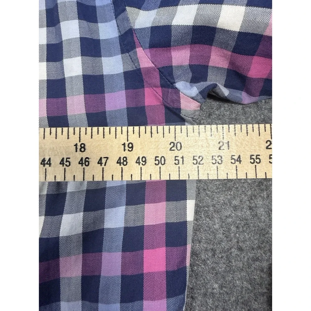 Bugatchi Shaped Fit Plaid‎ Herringbone Long Sleeve Button Down Shirt Small